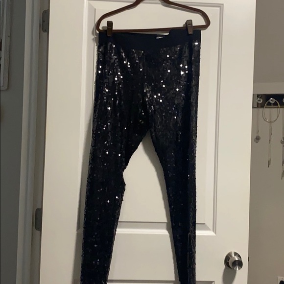 Express Pants - Express sequins leggings black large